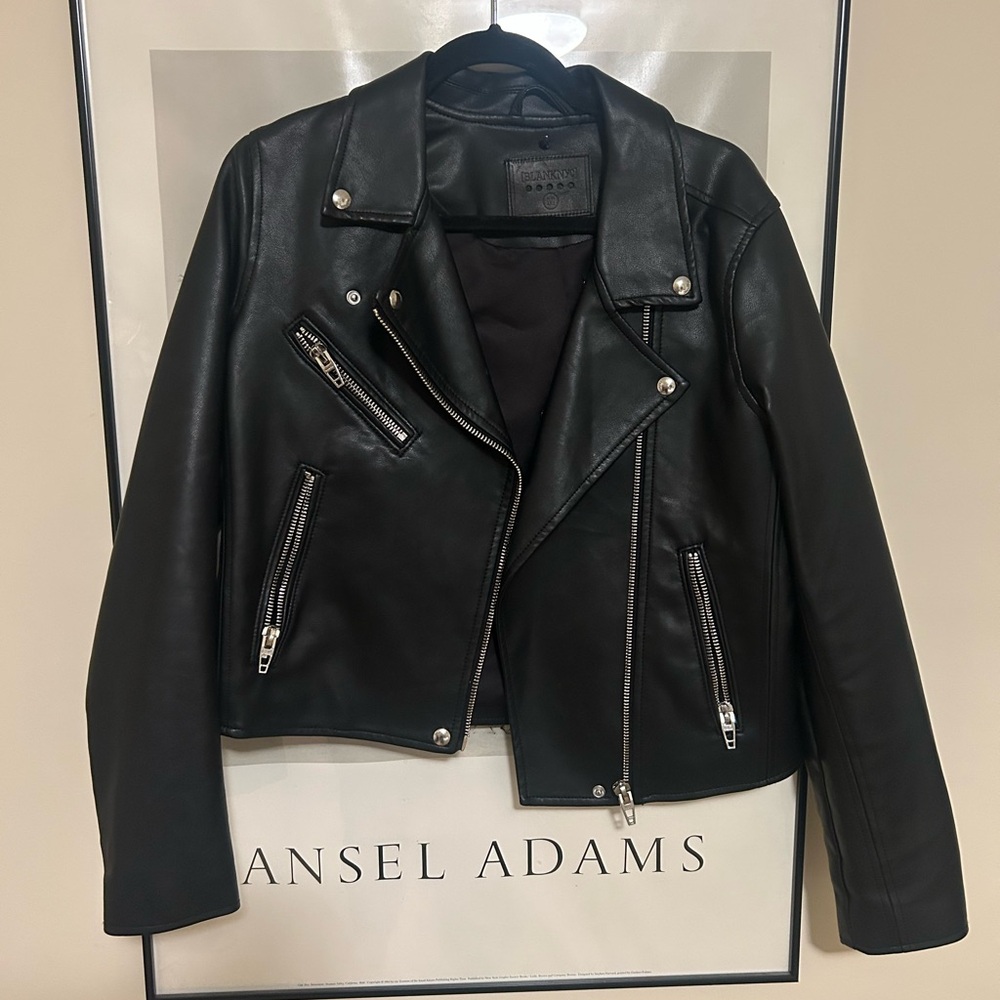 Blank NYC Black Leather Moto Jacket